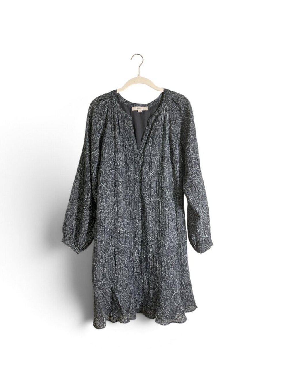 LOFT Ann Taylor Crinkle Paisley Popover Dress Size Medium EUC